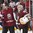COLOGNE, GERMANY - MAY 11: Latvia's Vitalijs Pavlovs #79 and Elvis Merzlikins #30 look on after a 2-0 preliminary round loss to Sweden at the 2017 IIHF Ice Hockey World Championship. (Photo by Andre Ringuette/HHOF-IIHF Images)

